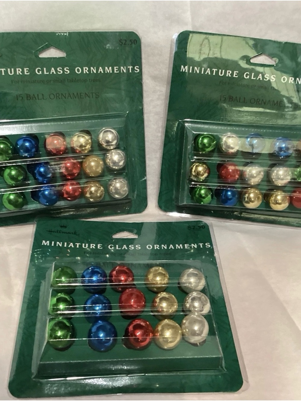 Three Vintage Packs Of Hallmark Miniature  Ornaments